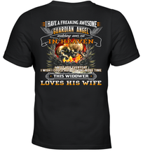 Load image into Gallery viewer, Skull I Have A Freaking Awesome Guardian Angel Watching Over Me In Heaven Shirt- Test random title 001

