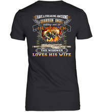 Load image into Gallery viewer, Skull I Have A Freaking Awesome Guardian Angel Watching Over Me In Heaven Shirt- Test random title 001
