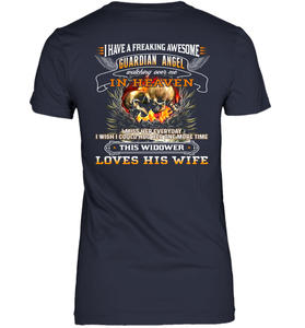 Skull I Have A Freaking Awesome Guardian Angel Watching Over Me In Heaven Shirt- Test random title 001