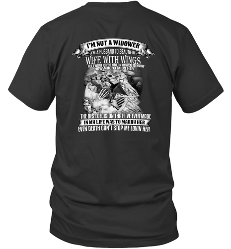 Skeletons I'm Not A Widower I'm A Husband To A Wife With Wings Graphic Tees Shirt- Test random title 002