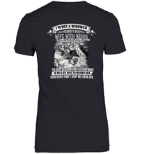 Load image into Gallery viewer, Skeletons I'm Not A Widower I'm A Husband To A Wife With Wings Graphic Tees Shirt- Test random title 002
