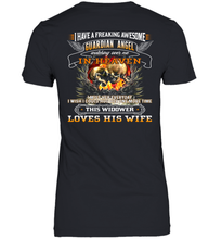 Load image into Gallery viewer, Skull I Have A Freaking Awesome Guardian Angel Watching Over Me In Heaven Shirt- Test random title 001

