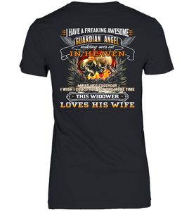 Skull I Have A Freaking Awesome Guardian Angel Watching Over Me In Heaven Shirt- Test random title 001