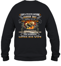 Load image into Gallery viewer, Skull I Have A Freaking Awesome Guardian Angel Watching Over Me In Heaven Shirt- Test random title 001
